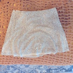 Silver sequined mini skirt from LOFT